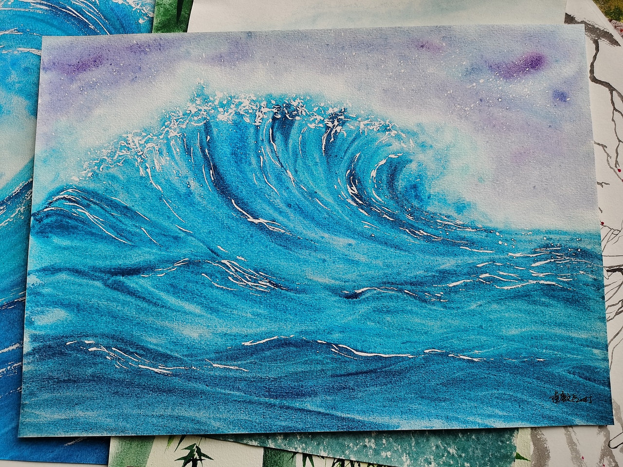 这两年画的水彩，几百张了吧