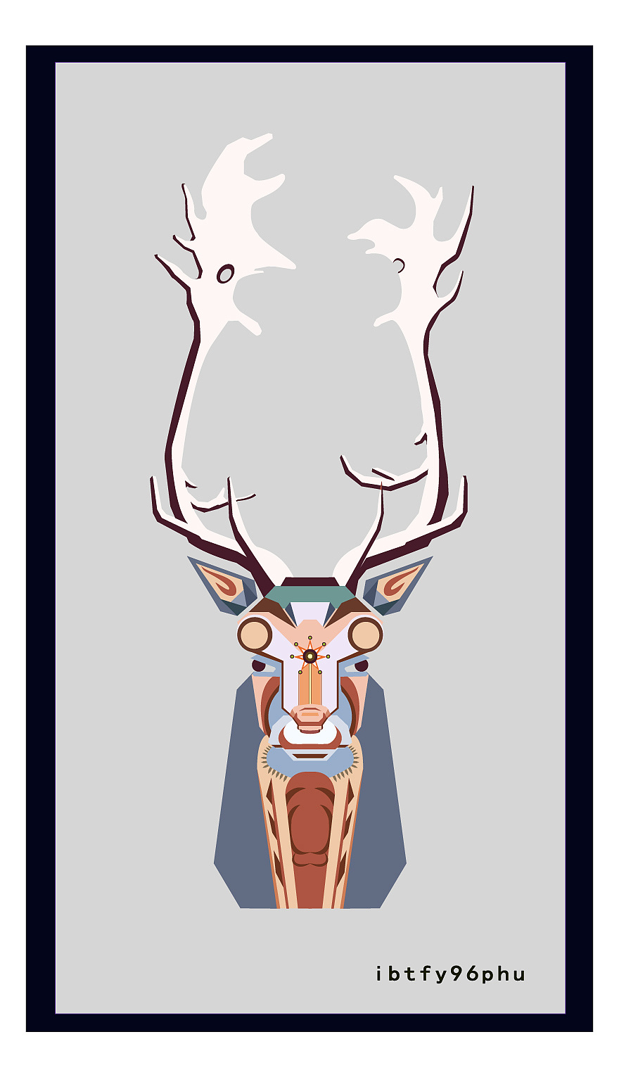 鹿头—— 矢量插画