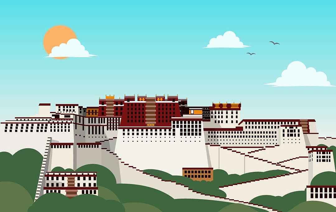 【原创】一组古建筑题材扁平矢量插画（图ZNjAyMDYyNzY=） - 主题/皮肤 - 站酷设计师石头里尼原创素材 - 站酷ZCOOL