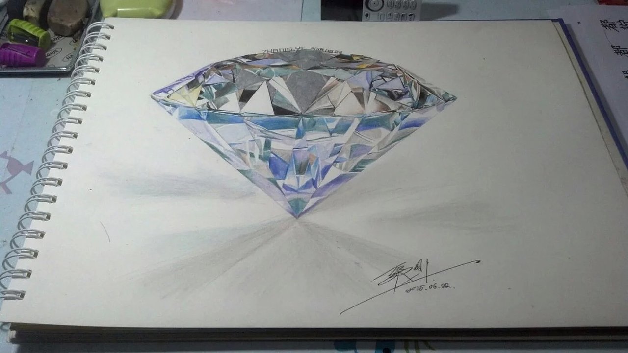 临摹 彩铅 《钻石》
