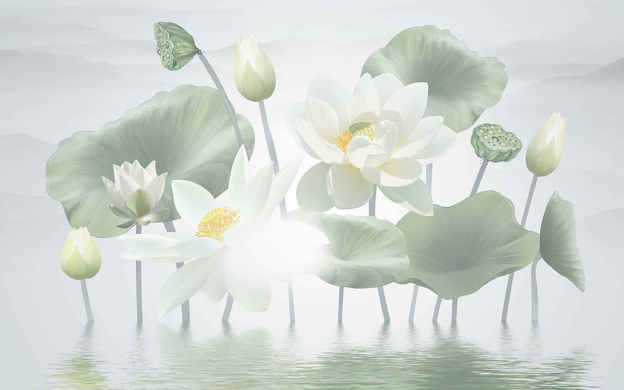 纱画、文创卷帘图案-荷花（图ZMjg0NjUzODU2） - 图案 - 站酷设计师裕隆家居原创素材 - 站酷ZCOOL