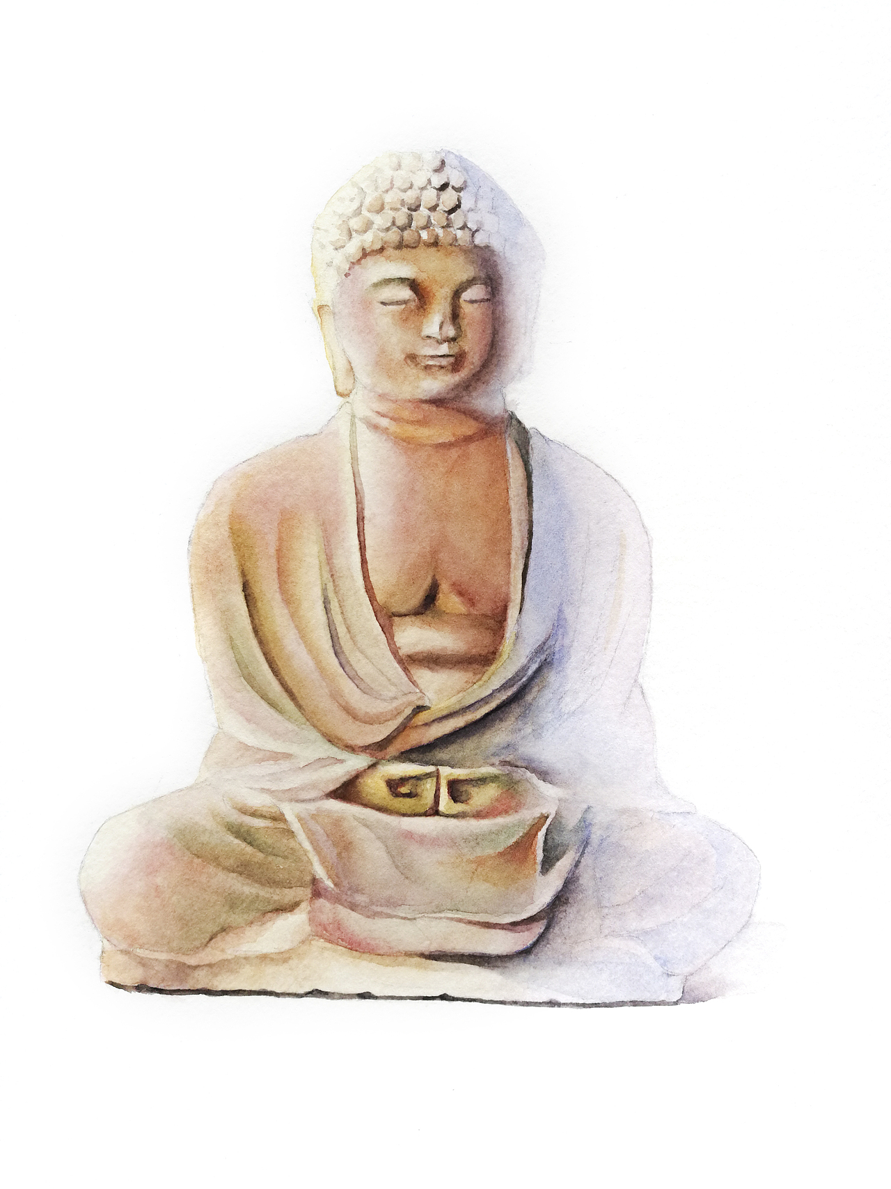 水彩佛像