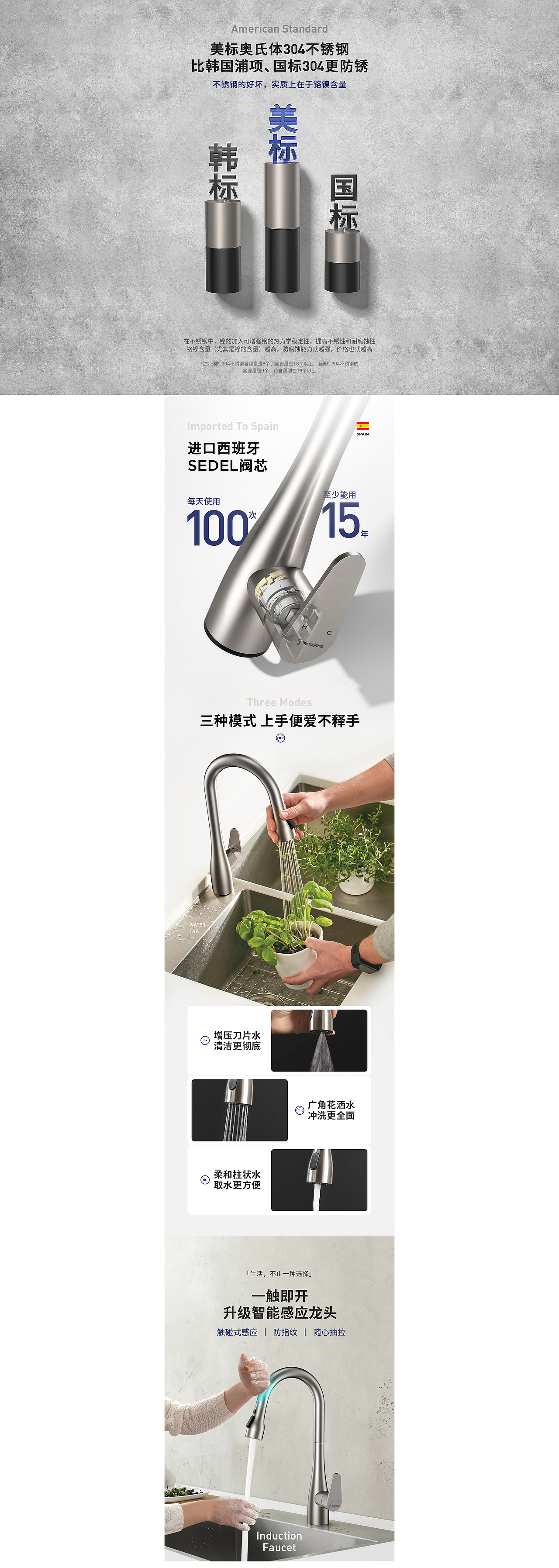 详情页设计 ▶西屋厨房水龙头 ▶ 全渲染详情