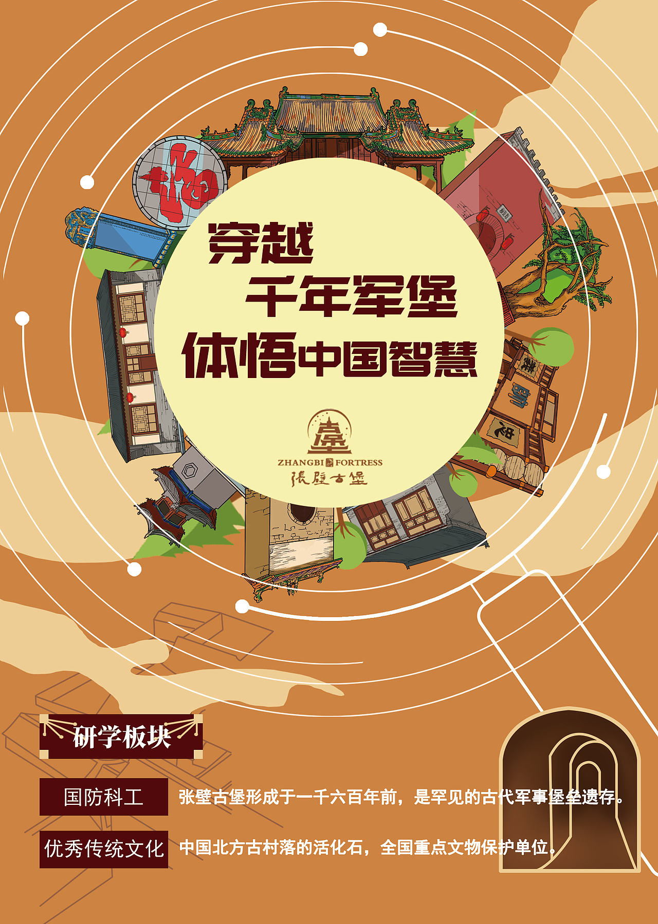 张壁古堡研学单页（图ZMjIzNjAzNzky） - 艺术插画 - 站酷设计师我藏起来的毒苹果原创素材 - 站酷ZCOOL