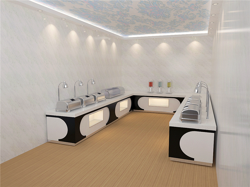 酒店折叠布菲台制作 自助餐台效果图 大理石自助取餐台