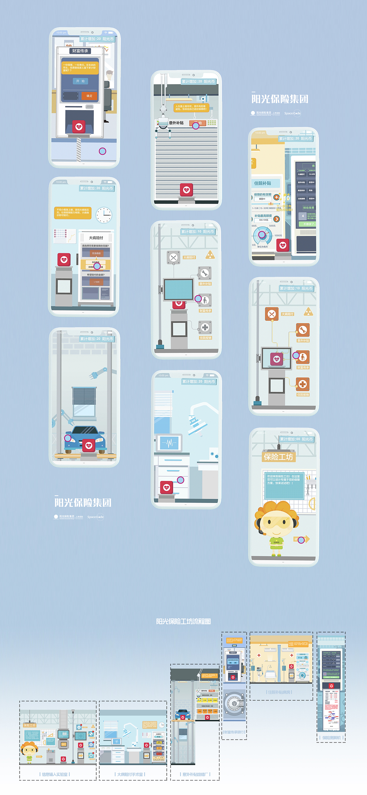 “我家阳光”金融城--保险工坊（图ZMTUxNTgwMDY0） - 交互/UE - 站酷设计师SpaceCode原创素材 - 站酷ZCOOL