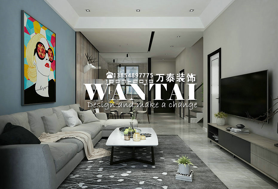 泰安金科桃花源联排别墅150㎡现代北欧风格装修效果图（图ZMTU1OTg3MTE2） - 家装设计 - 站酷设计师泰安小丁装修原创素材 - 站酷ZCOOL