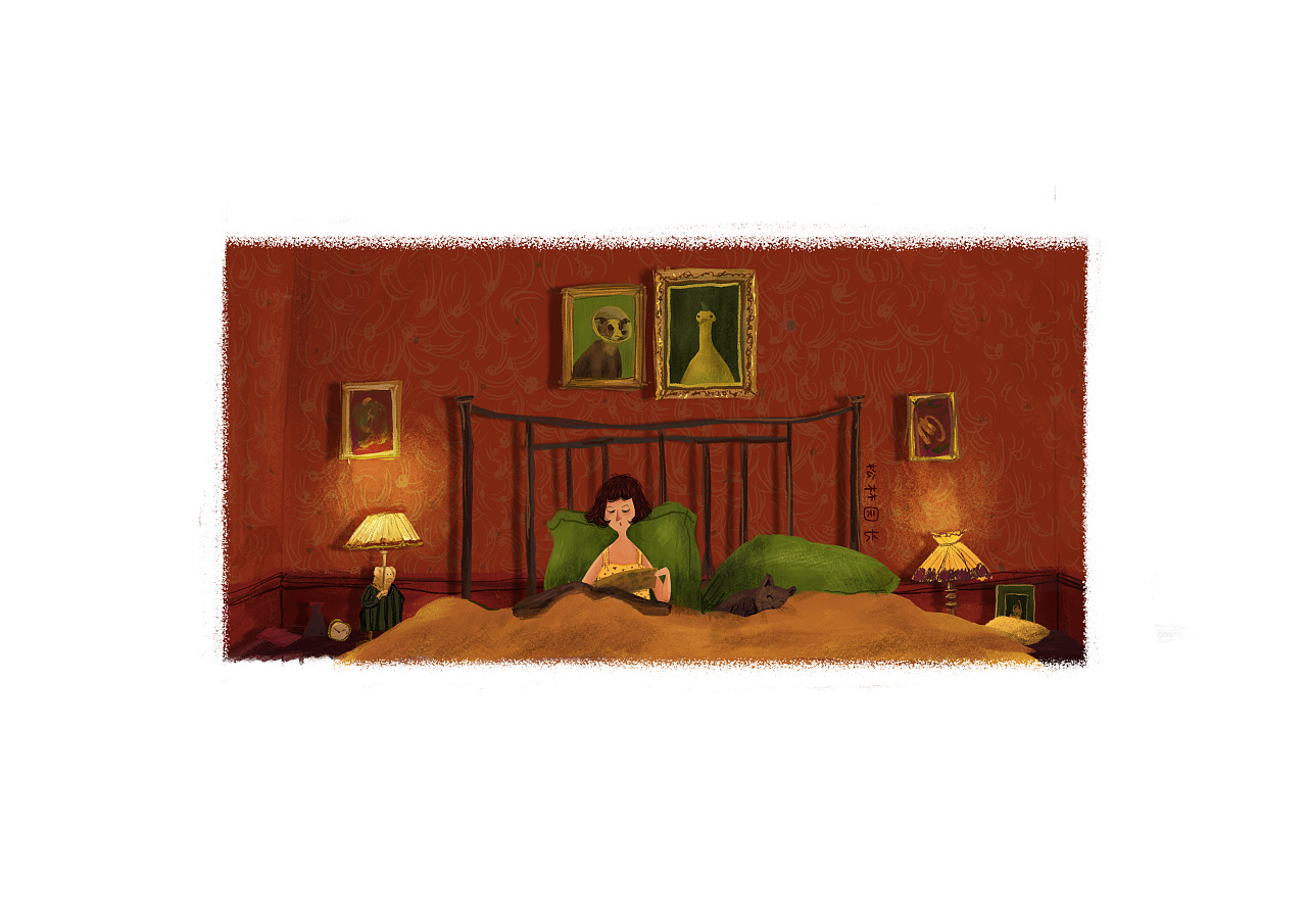 看电影画插画-上