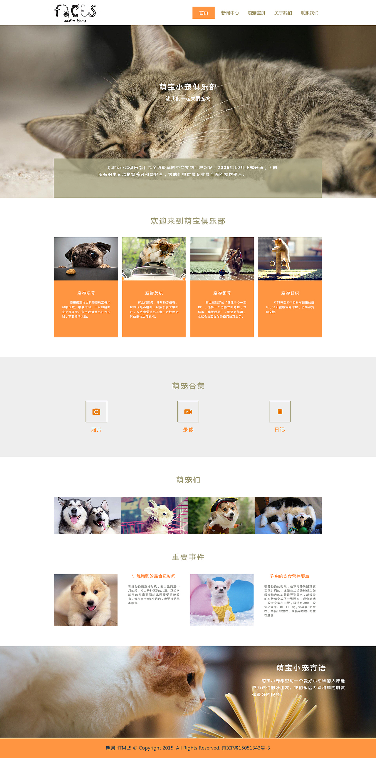 宠物网站制作（图ZMzY0NTQzMTI=） - 企业官网 - 站酷设计师梦回残雪原创素材 - 站酷ZCOOL