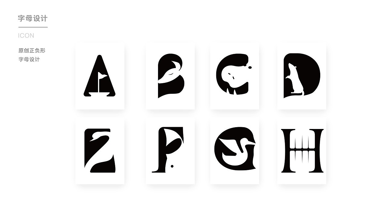 字母正负形同构图片