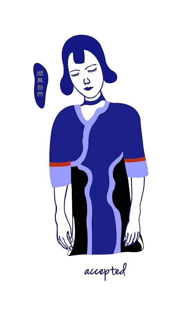 人物表情旗袍插画系列