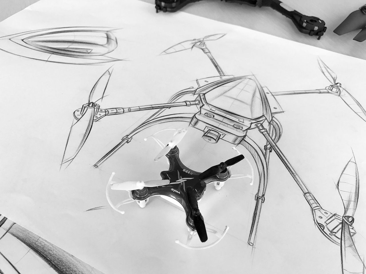 无人机案例设计手绘