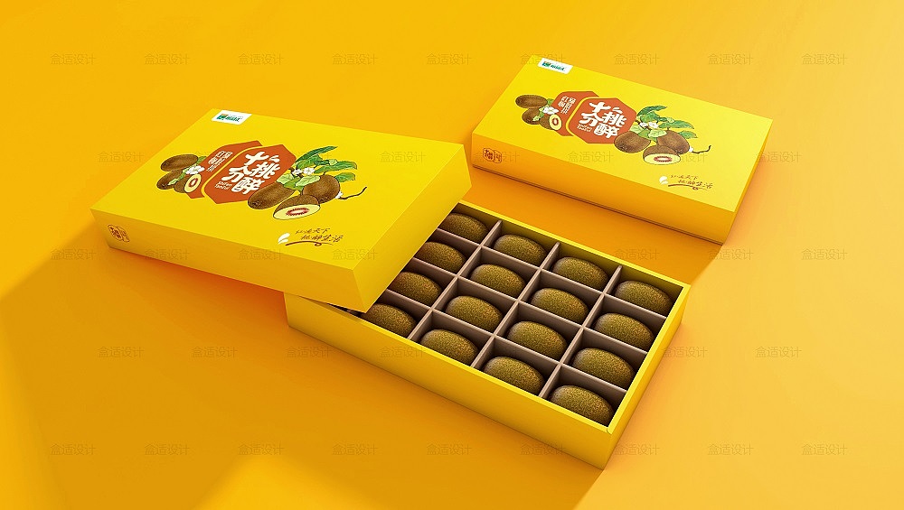 箱盒汇 | :“十分桃醉”猕猴桃礼盒包装设计