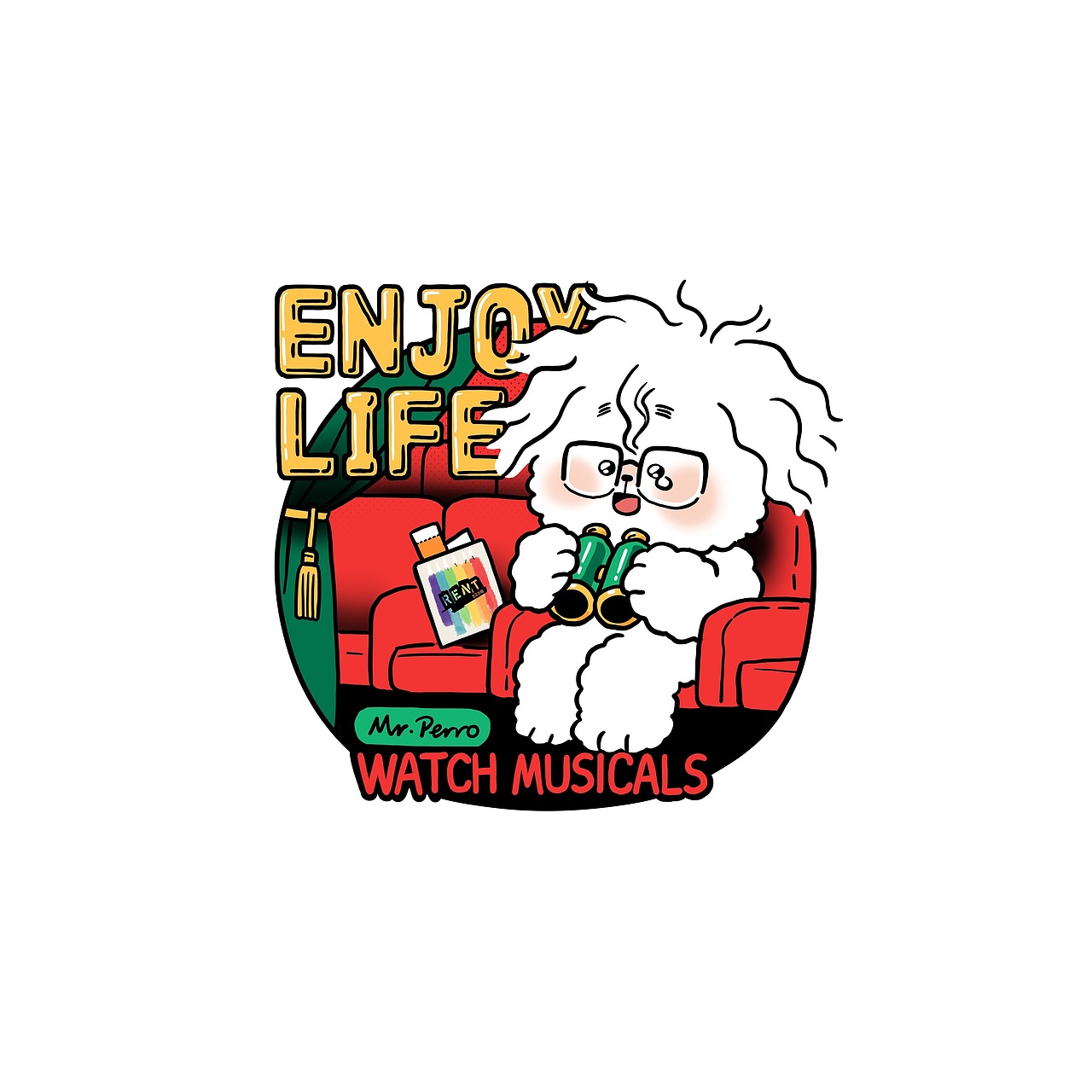 U・x・U 小狗贝罗贴纸——Enjoy Life（图ZMjk2MDU5NzA4） - 艺术插画 - 站酷设计师海淀废物原创素材 - 站酷ZCOOL