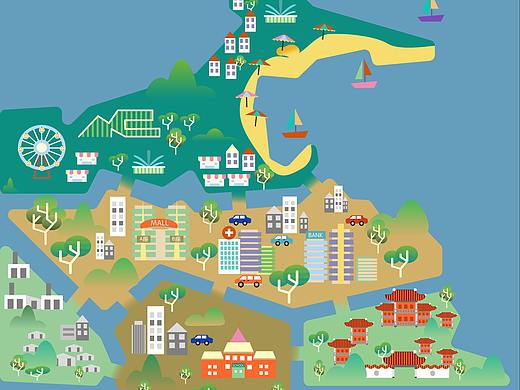 AI扁平化城市图（个人主页-ZMzQyNzY1NzI=） - 商业插画 - 站酷设计师神经饼ZYL原创素材 - 站酷ZCOOL