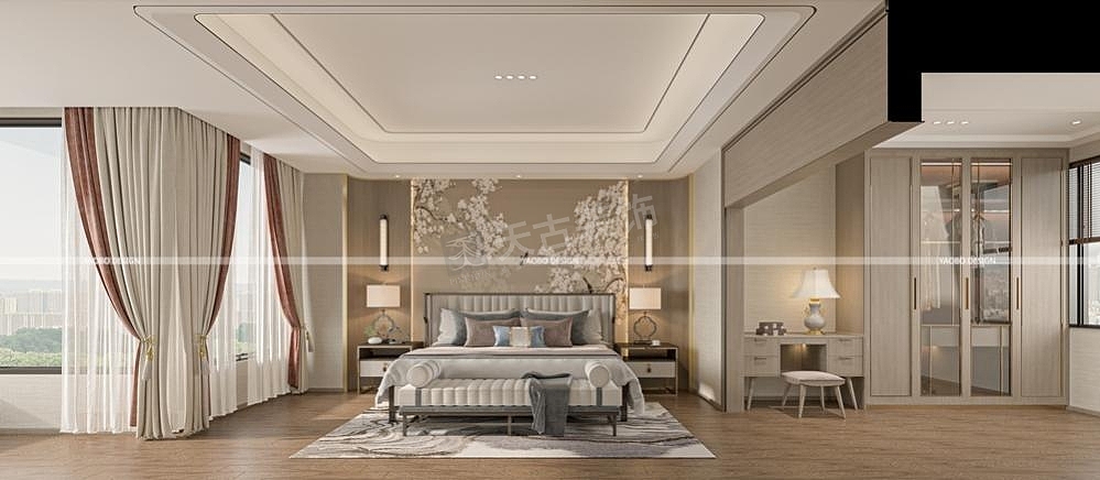 大学城龙湖至德路9号装修,新中式侘寂风格设计方案图