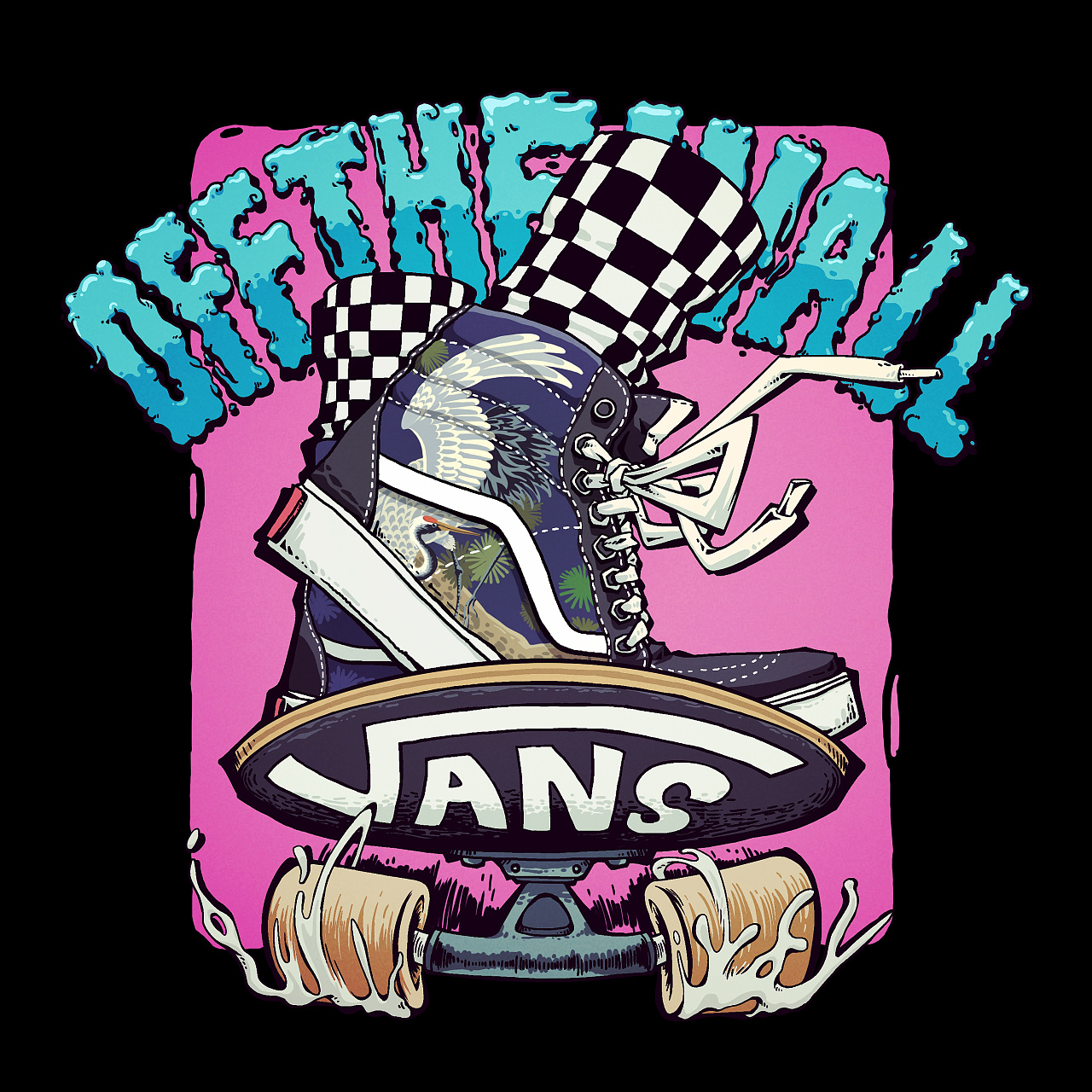 vans-off the wall 参赛作品|插画|新锐潮流插画|能耗大飞机_原创作品