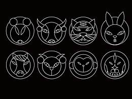 十二生肖几何图案设计