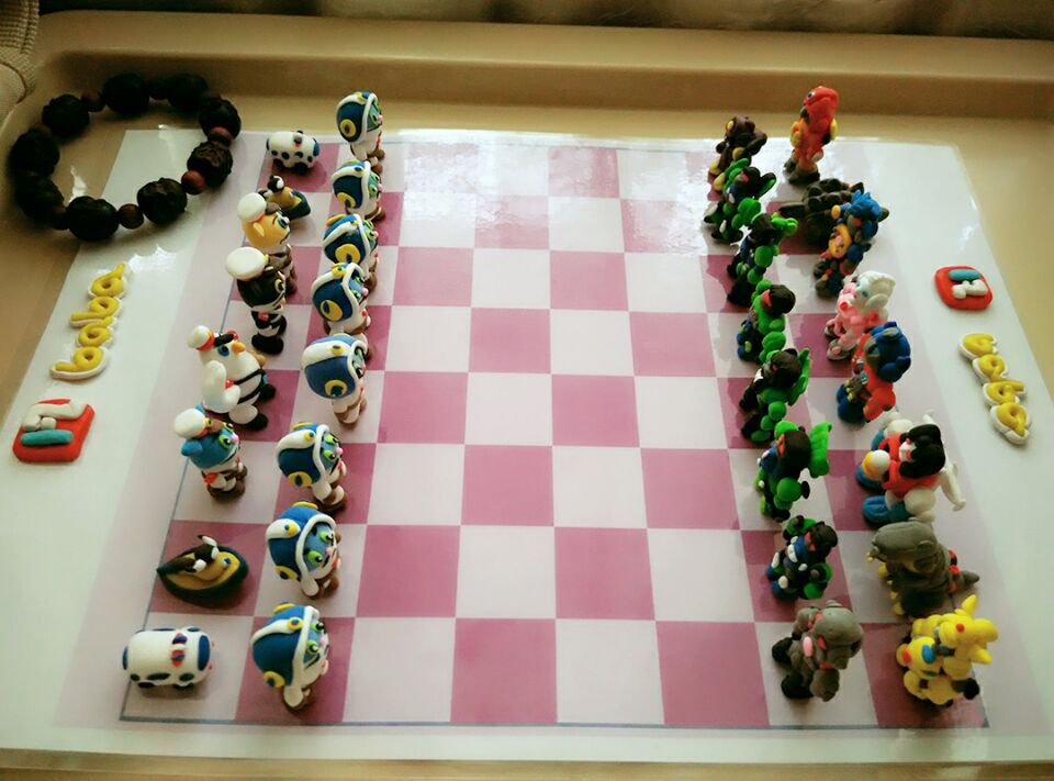 橡皮泥制作象棋图片