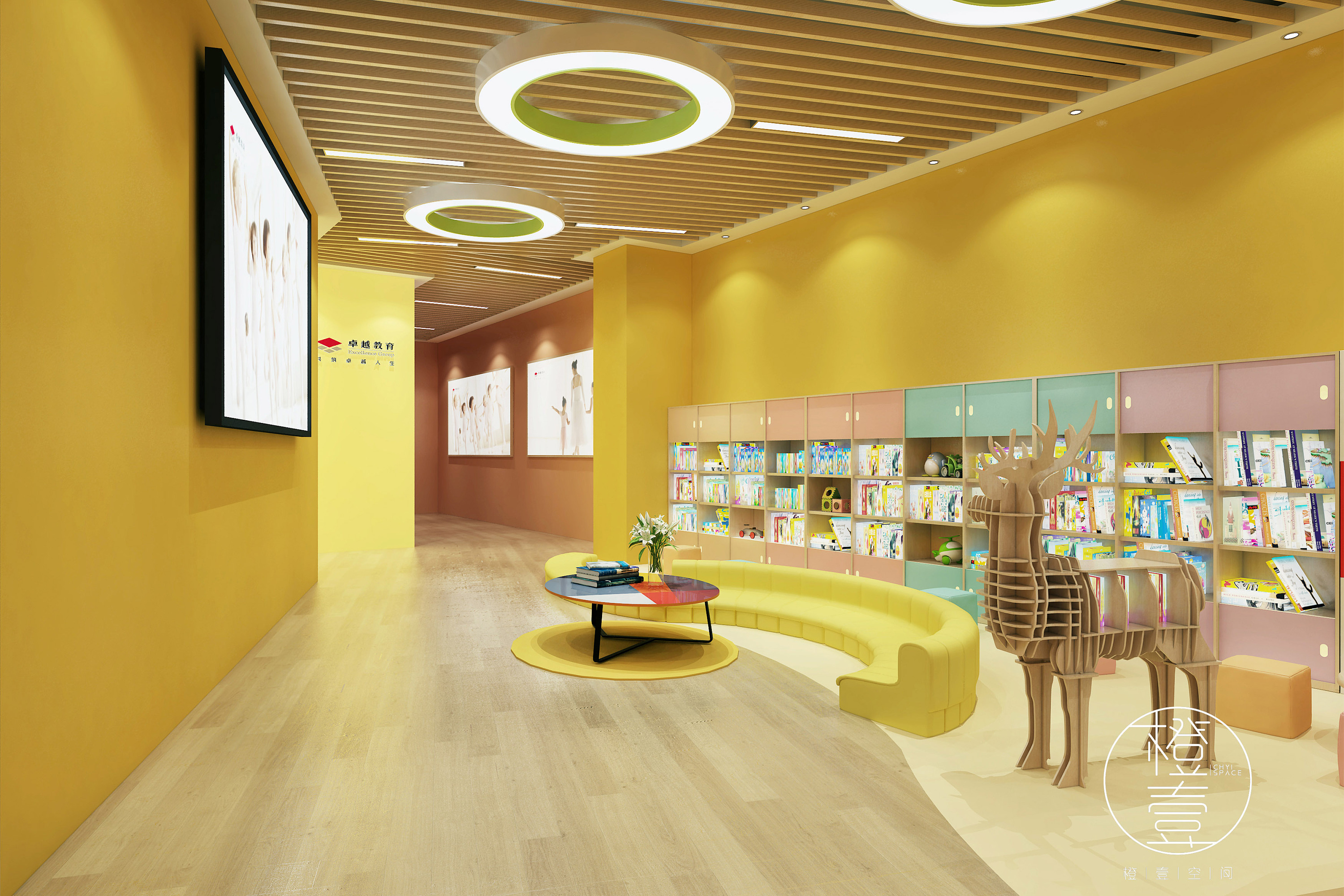 蒙德里安式的艺术空间:少儿教育培训机构设计