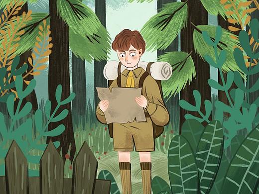 森林探险（个人主页-ZNTMxMzI0MjQ=） - 儿童插画 - 站酷设计师肆也原创素材 - 站酷ZCOOL