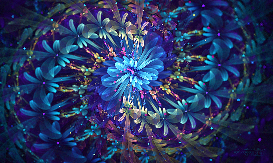 分形(Fractal)第二十三辑：密集花朵以及几何形尝试（图ZMzIxMjY3MzI=） - 绘画 - 站酷设计师阳光与青稞原创素材 - 站酷ZCOOL