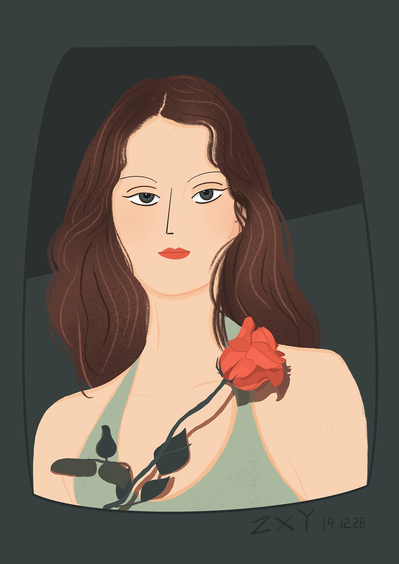 复古女郎系列插画