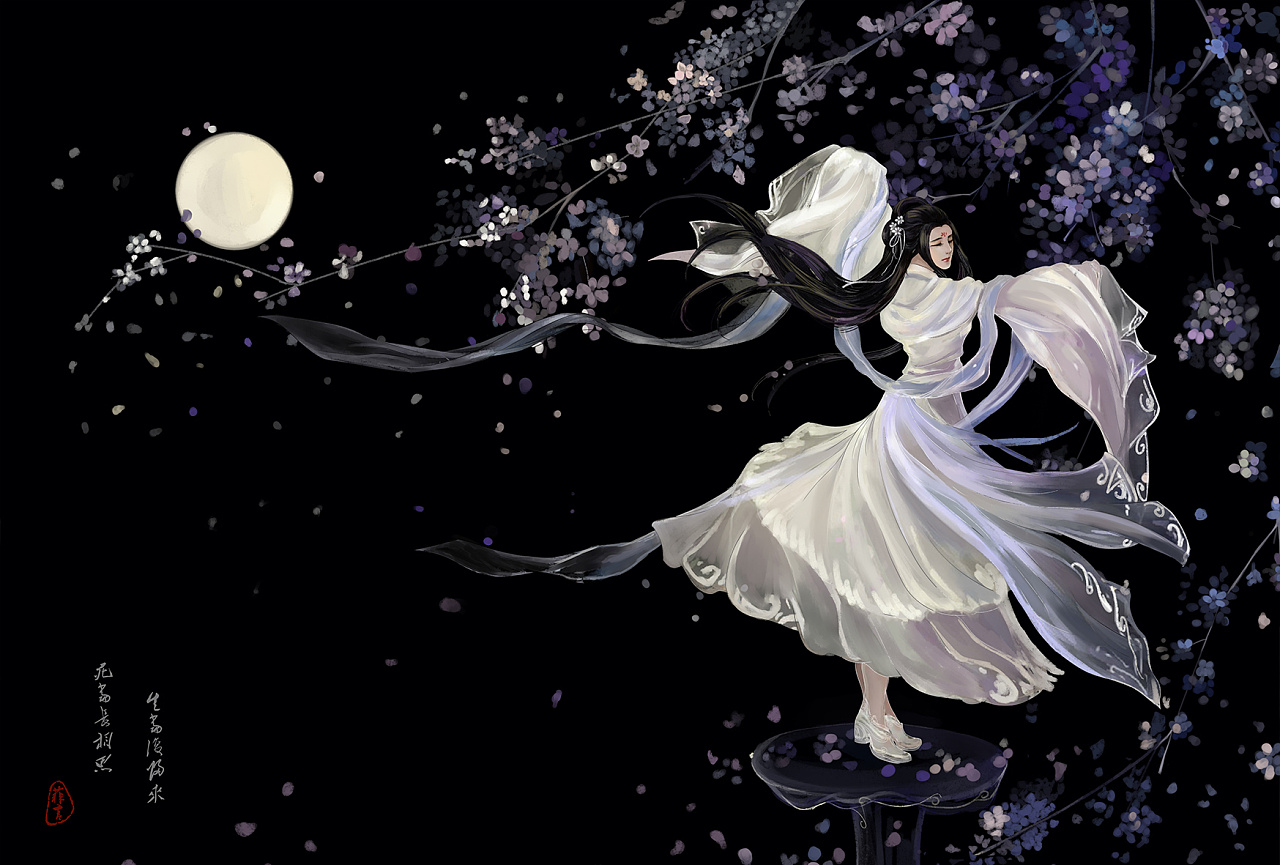 一周的画/古风水墨板绘