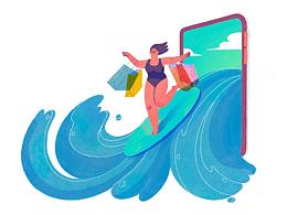 插畫(huà)｜網(wǎng)絡(luò)購(gòu)物