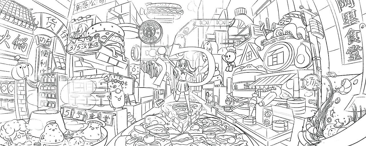 淘宝双十二造势OC街道插画（图ZMjM1NDQzNzg0） - 商业插画 - 站酷设计师信义坊的海老板原创素材 - 站酷ZCOOL