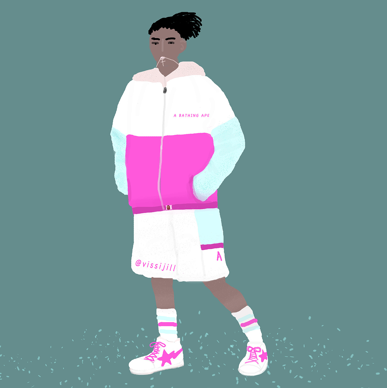 潮流穿搭插画-人物