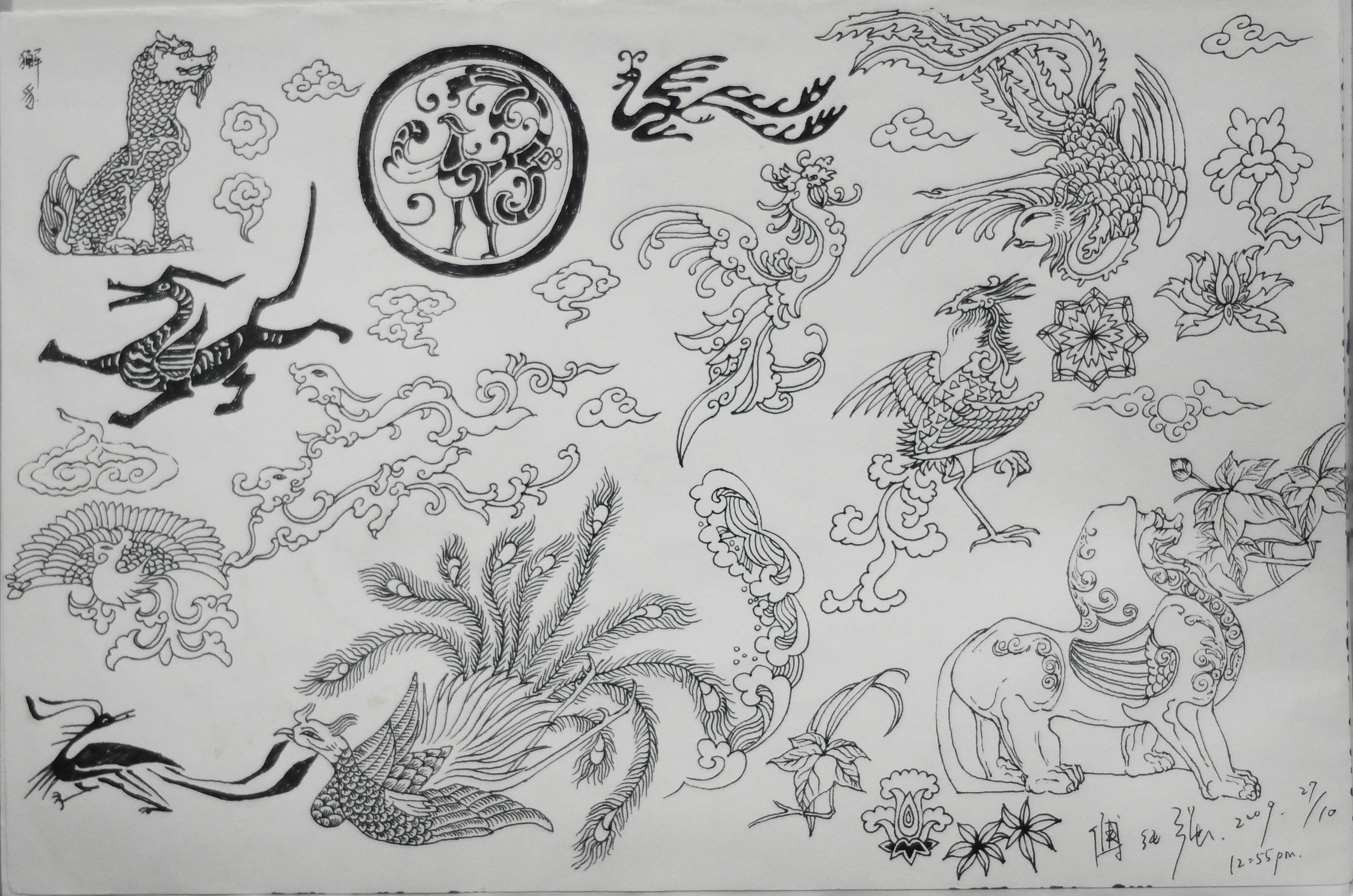 曾经画的传统图案|纯艺术|钢笔画|傅淳强 - 原创作品 - 站酷 (zcool)