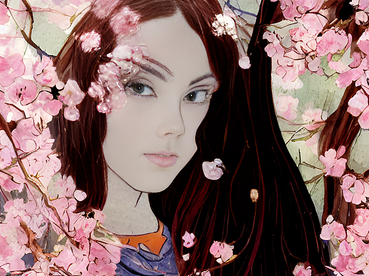 #AI创作实验室#少女，樱花树，动漫风（个人主页-ZNjMwNDExMzI=） - AI作品 - 站酷设计师就叫阿菜吧原创素材 - 站酷ZCOOL