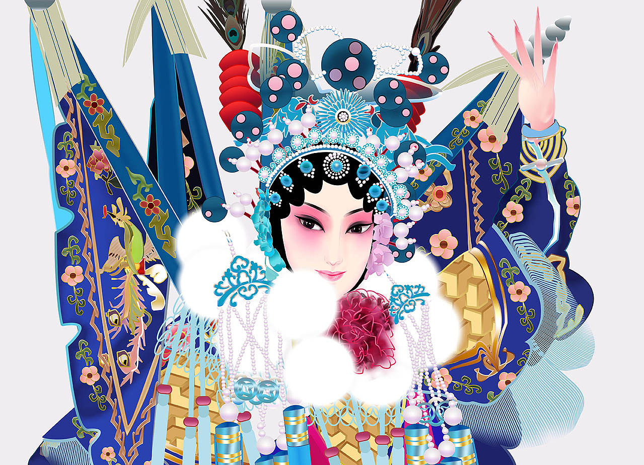 刀马旦 武旦 矢量京剧人物