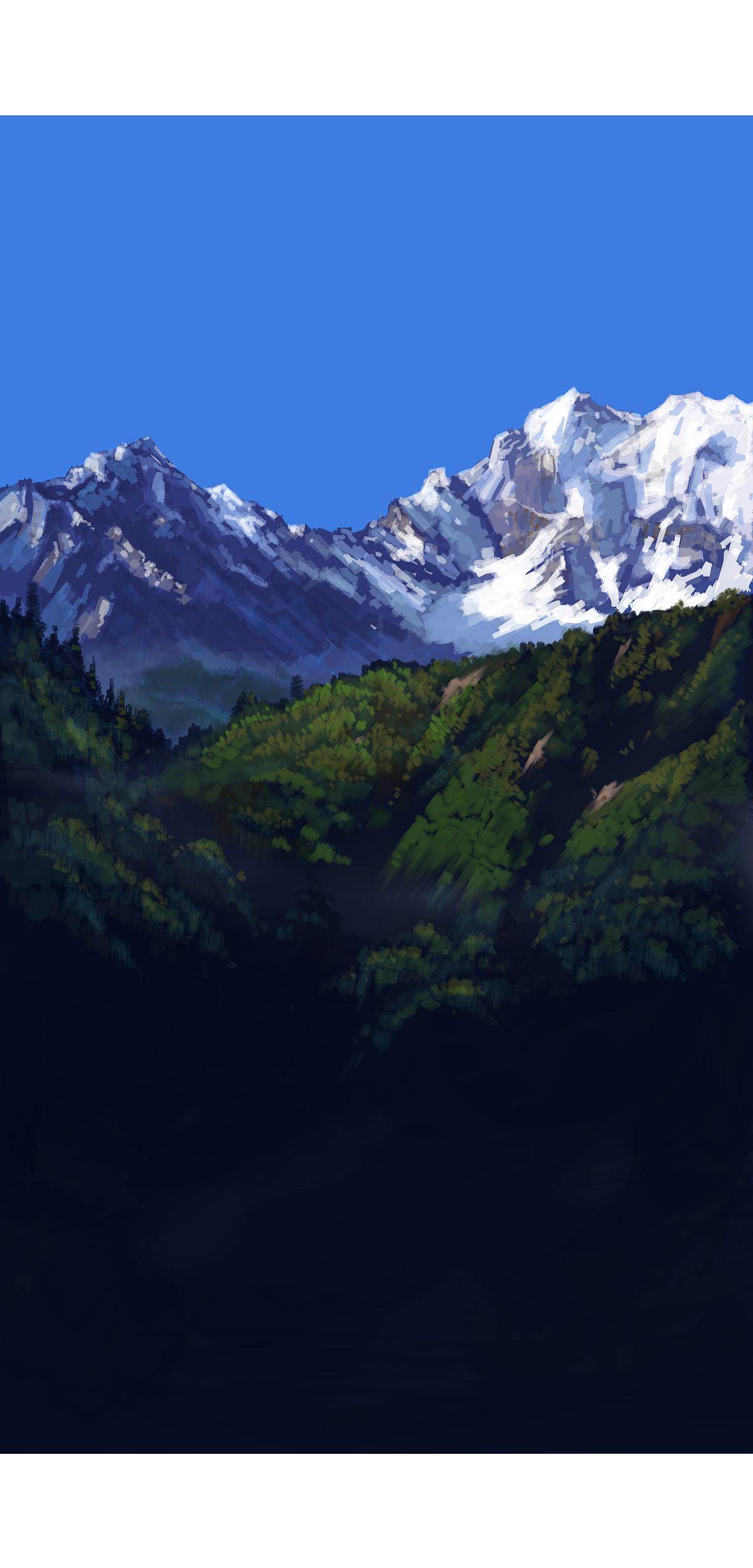 旅人日记·稻城亚丁写实风景插画