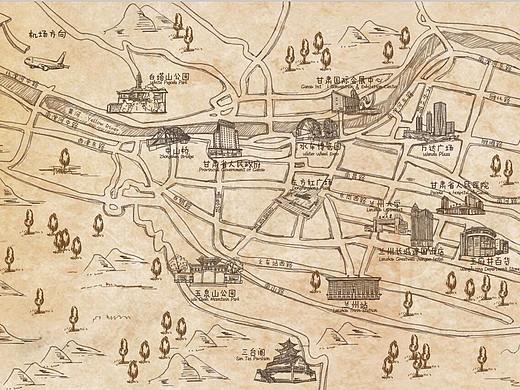 手绘地图（个人主页-ZMjg4OTY3NDA=） - 商业插画 - 站酷设计师林弄人原创素材 - 站酷ZCOOL