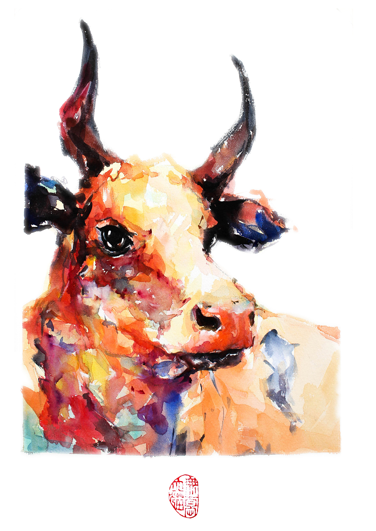 生肖牛的绘画作品图片