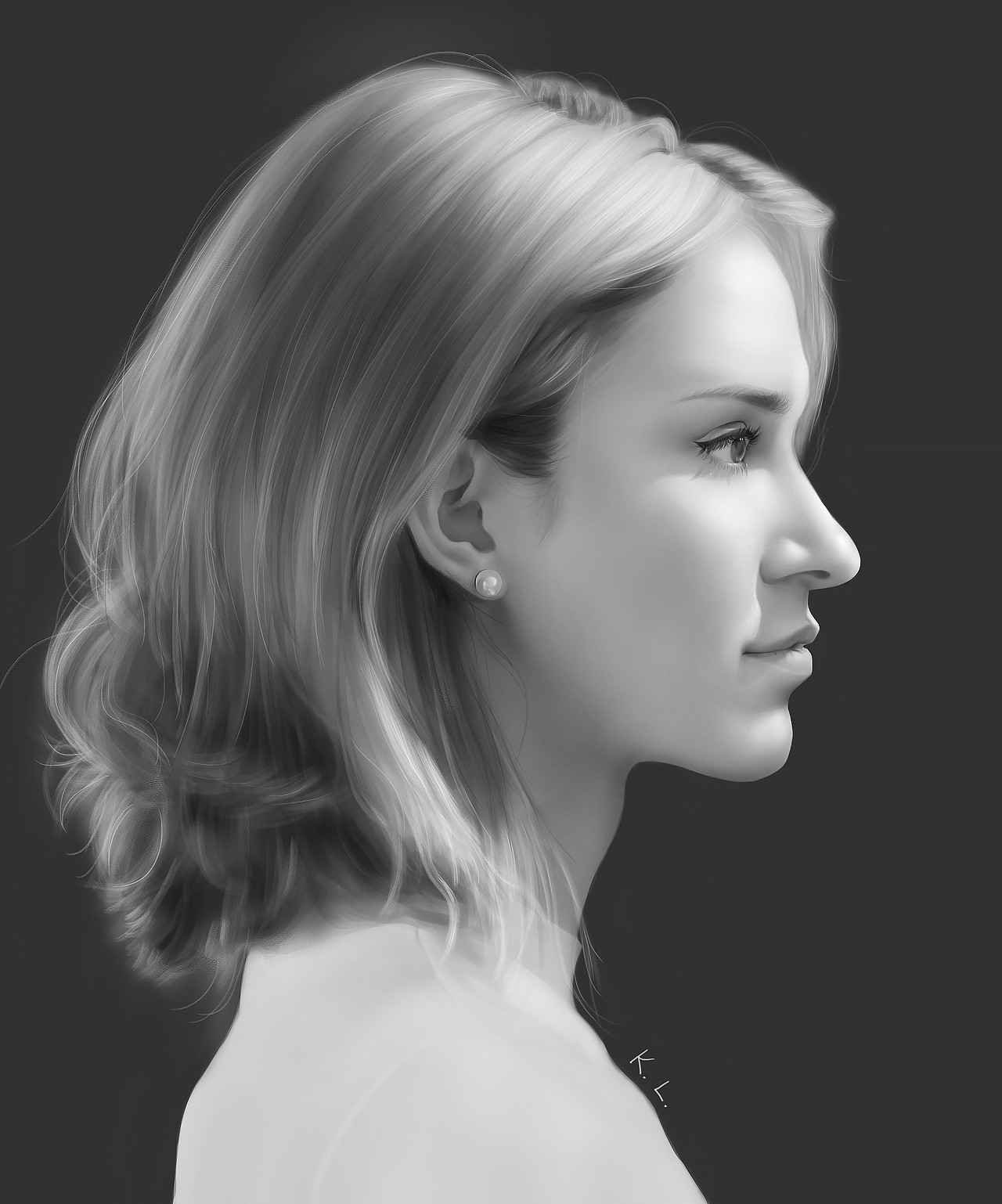 纯侧人物黑白练习|插画|创作习作|lyakone_原创作品-站酷zcool