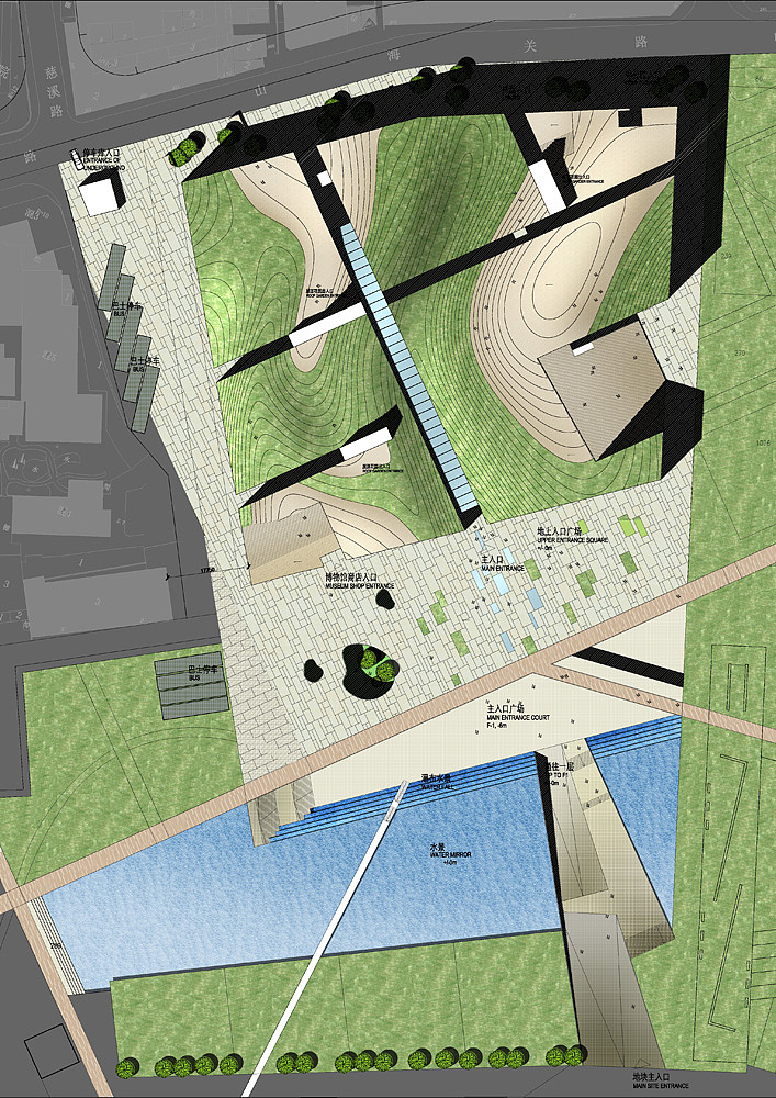 建筑设计总平面填色