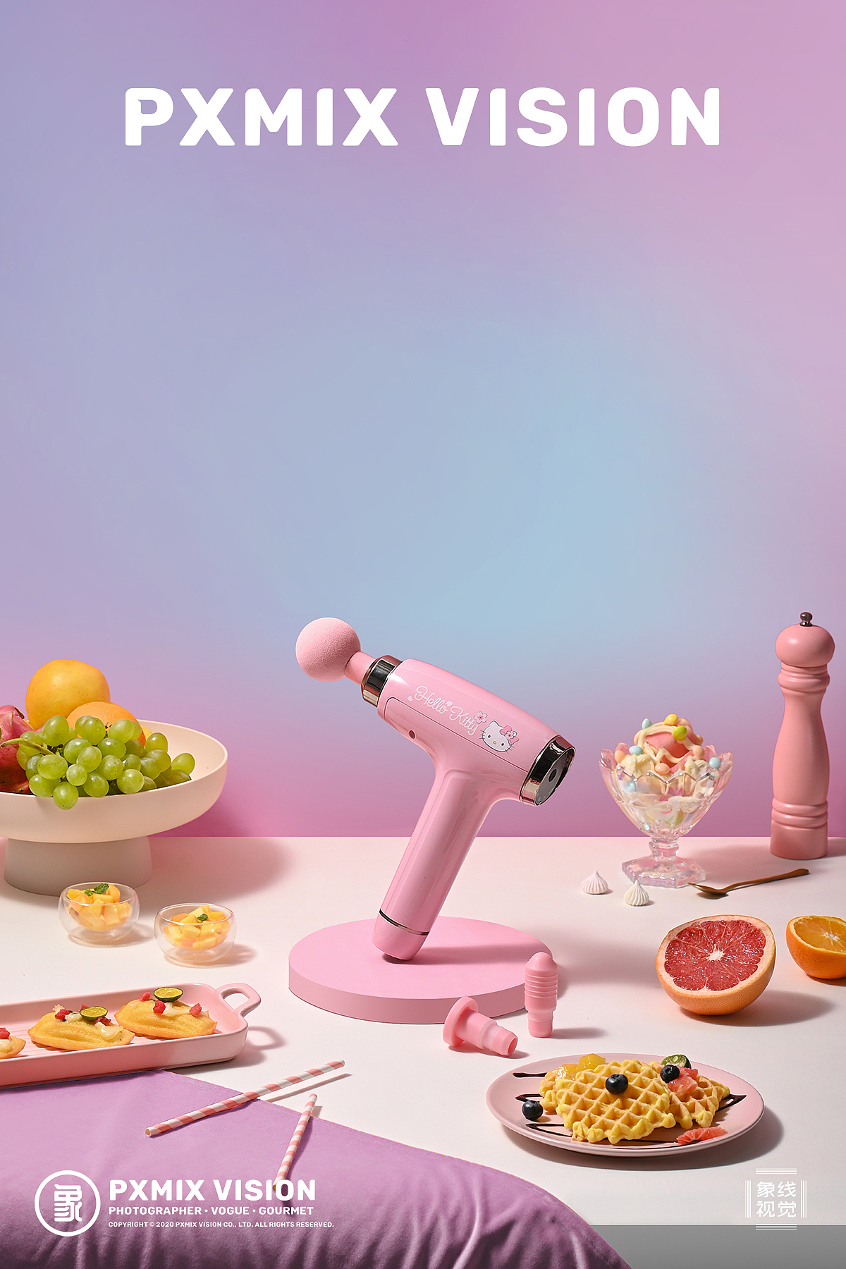 Hello Kitty & PUKO 筋膜枪丨健身器材类目产品摄影（图ZMjE3NDcyNDcy） - 产品摄影 - 站酷设计师光影集原创素材 - 站酷ZCOOL