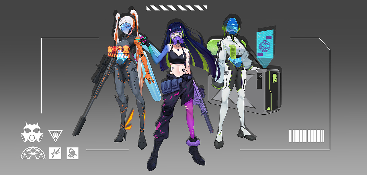 赛博朋克少女（图ZMjU4NTY2ODA4） - 游戏原画 - 站酷设计师915C2原创素材 - 站酷ZCOOL