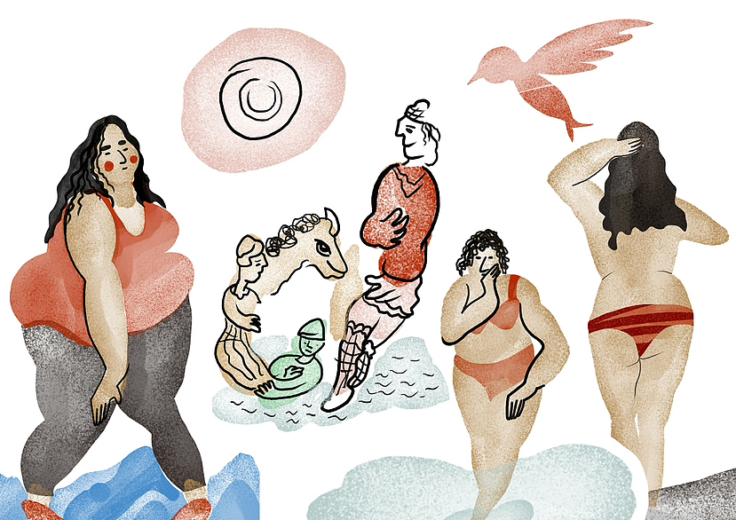 胖瘦与自由（图ZMzI3NzA2MDk2） - 新锐潮流插画 - 站酷设计师雷奔姑娘原创素材 - 站酷ZCOOL