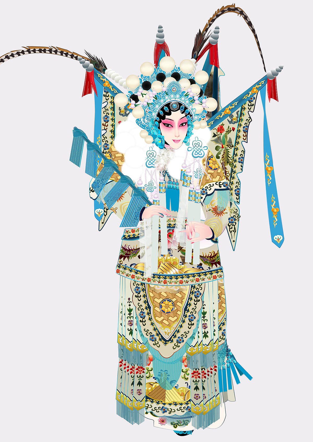 刀马旦 武旦 矢量京剧人物