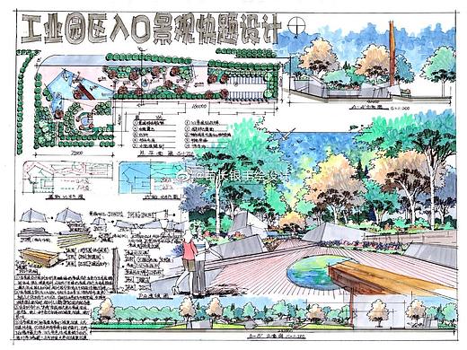 园林景观设计手绘效果图