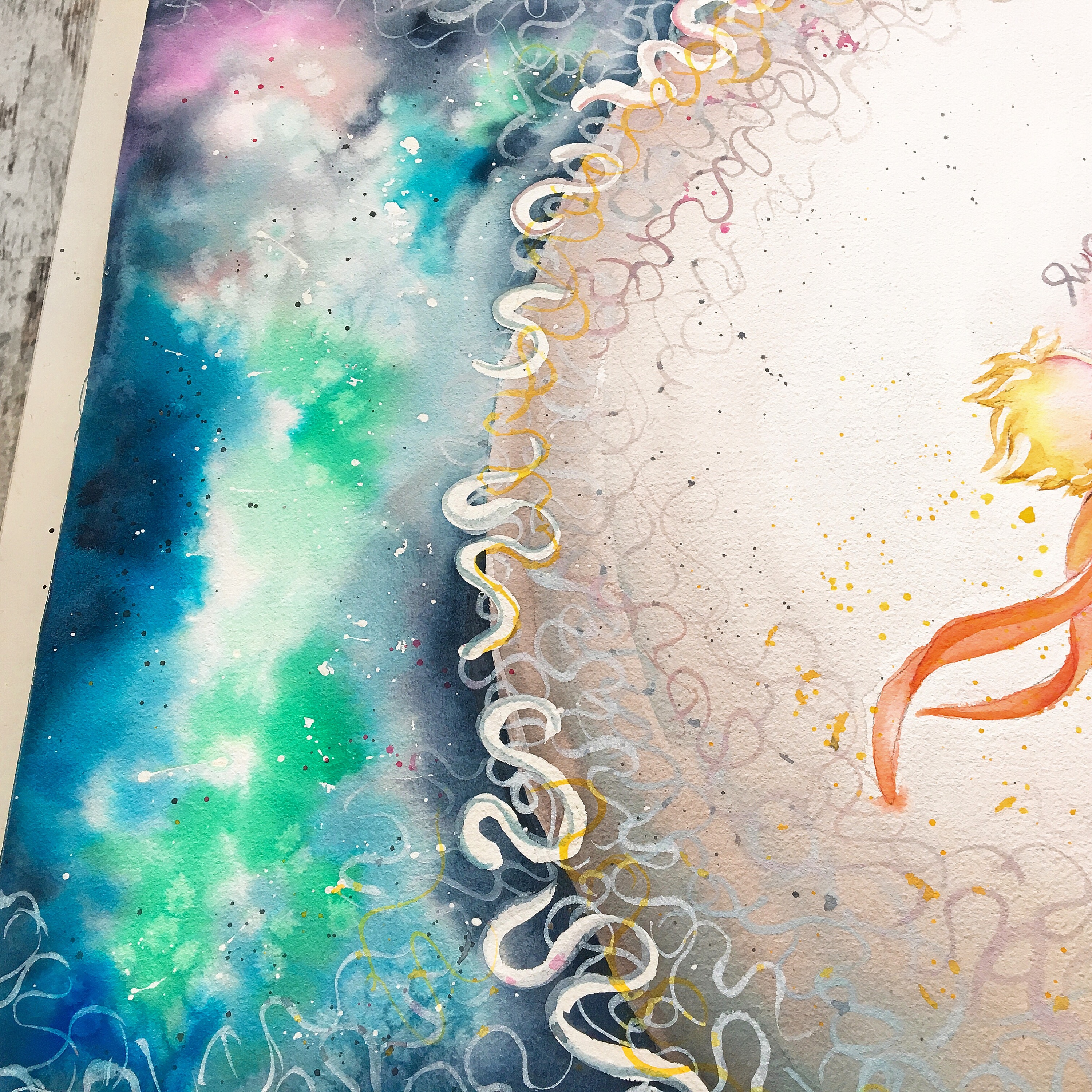 【水彩】插画 小王子.