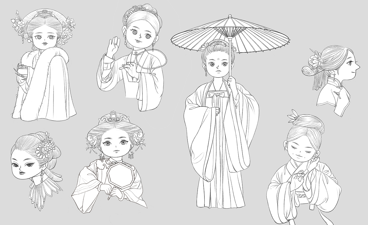 古装人物练习过程