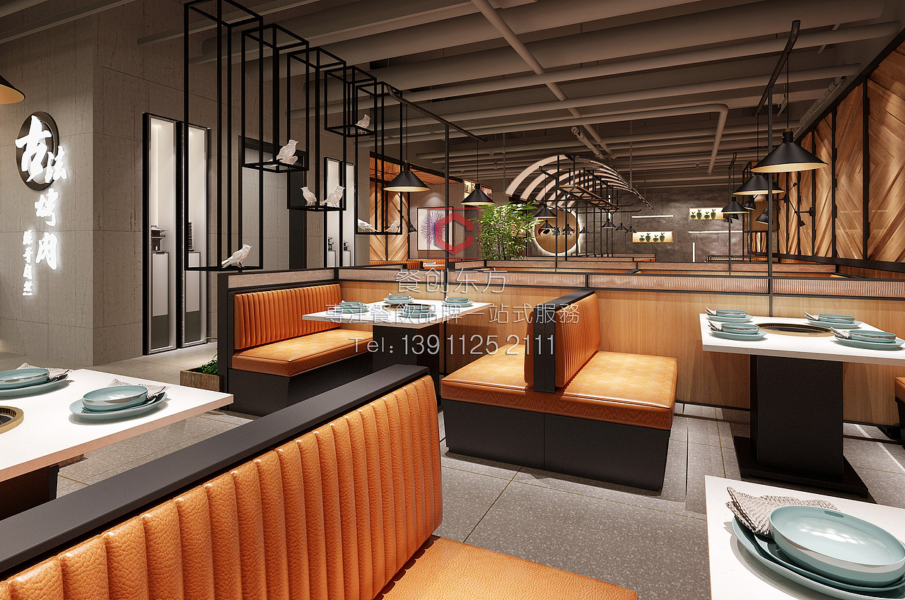 韩盛古法烤肉店面设计