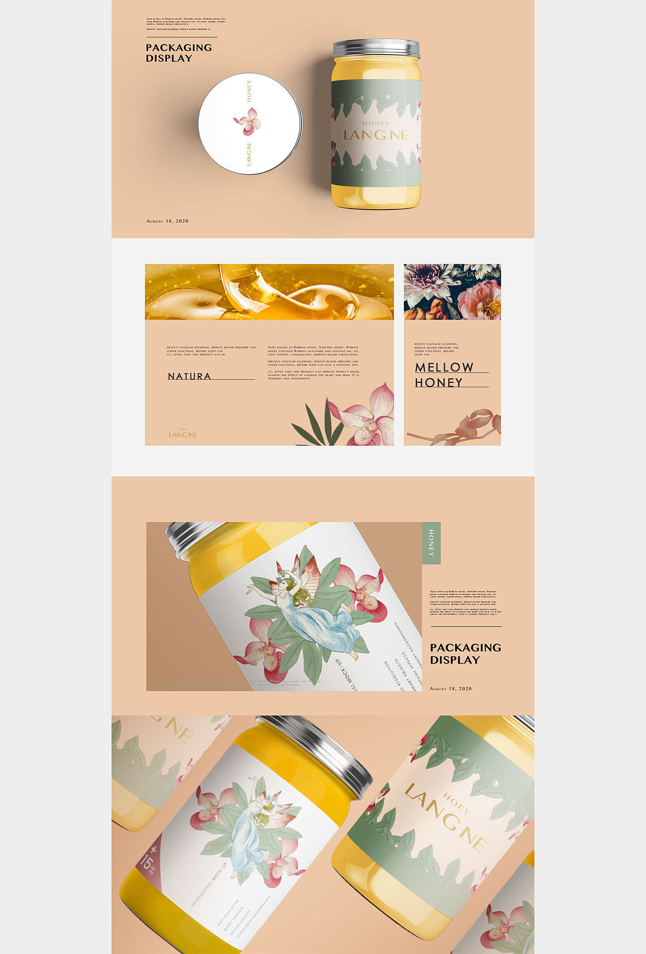 langne 蜂蜜插画包装设计