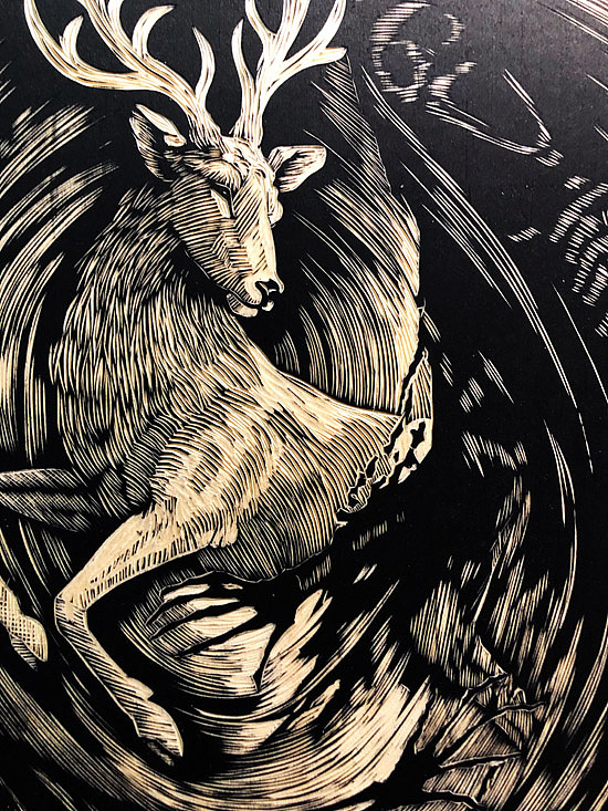 纯手工木刻版画哈利波特