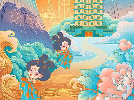 国潮插画—河南郑州地标建筑 大美河南 系列展示